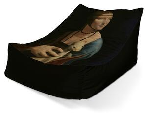Sablio Sedací vak Lounge Dáma s hranostajom - Leonardo da Vinci - 80 x 95 x 50 cm