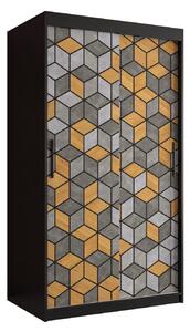 Šatníková skriňa s posuvnými dverami NENELA 2 - šírka 100 cm, čierna