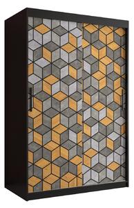 Šatníková skriňa s posuvnými dverami NENELA 2 - šírka 120 cm, čierna