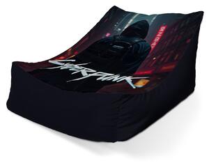 Sablio Sedací vak Lounge Cyberpunk 2077 Výhľad na mesto - 80 x 95 x 50 cm