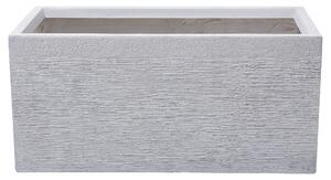 Kvetináč biely zmes hliny a vlákien 80 x 37 x 38 cm obdĺžnikový tvar moderný štýl interiér exteriér
