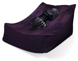 Sablio Sedací vak Lounge BLACK PANTHER z profilu Fialový hmlistý - 80 x 95 x 50 cm
