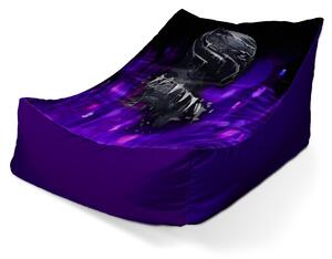 Sablio Sedací vak Lounge BLACK PANTHER Fialová luminiscencia - 80 x 95 x 50 cm