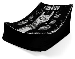 Sablio Sedací vak Lounge ACDC Live fast, die young - 80 x 95 x 50 cm