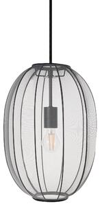Závesná lampa čierna nylon látkové tienidlo osvetlenie moderný štýl obývacia izba