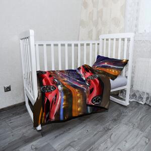 Sablio Mikroplyšové detské obliečky do postieľky Ferrari na ulici - 120x90 / 40x60
