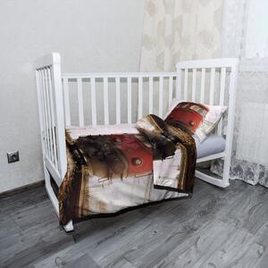 Sablio Mikroplyšové detské obliečky do postieľky Červený vlak na koľajniciach - 120x90 / 40x60
