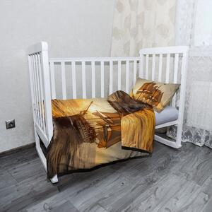 Sablio Mikroplyšové detské obliečky do postieľky Plachetnica na pokojnom mori - 130x90 / 40x60