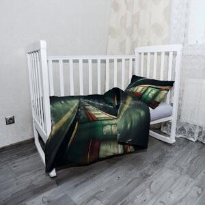 Sablio Mikroplyšové detské obliečky do postieľky Metro na tmavej stanici - 130x90 / 40x60