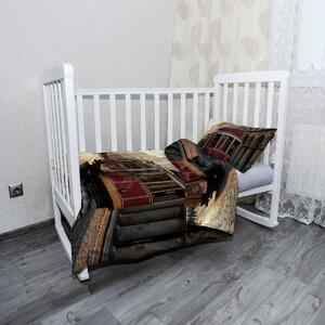 Sablio Mikroplyšové detské obliečky do postieľky Historická červená električka - 120x90 / 40x60