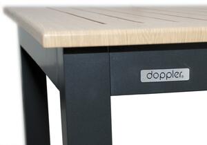 Doppler EXPERT WOOD antracit - záhradný hlinikový gastro barový stôl - 90 x 90 x 110 cm