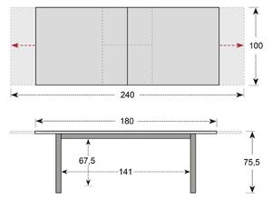 Doppler LIVORNO - záhradný rozkladací stôl 180/240 x 100 cm