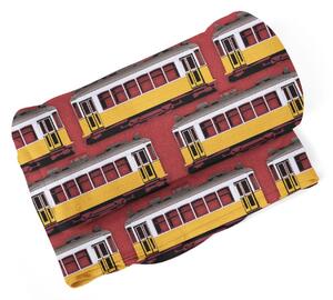 Sablio Deka Lisabonské historické električky Červený Pattern - 150x120 cm