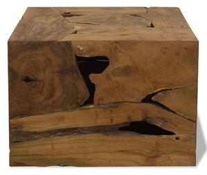 Konferenčný stolík, 50x50x35 cm, pravé teakové drevo, hnedý