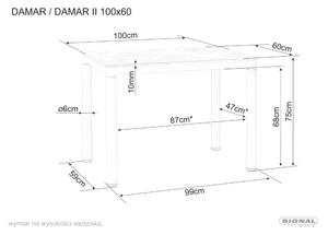 Signal Jedálenský stôl DAMAR 80x60 krémový
