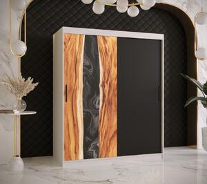 Šatníková skriňa s posuvnými dverami STACY 1 - šírka 150 cm, biela / čierna