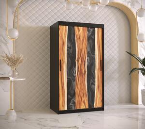 Šatníková skriňa s posuvnými dverami STACY 2 - šírka 100 cm, čierna