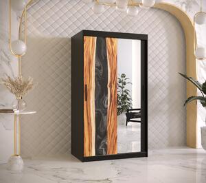 Šatníková skriňa s posuvnými dverami STACY 3 - šírka 100 cm, čierna