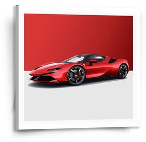 Sablio Obraz Ferrari na červeno-bielej - 50x50 cm