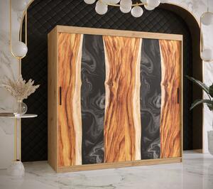 Šatníková skriňa s posuvnými dverami STACY 2 - šírka 180 cm, dub artisan