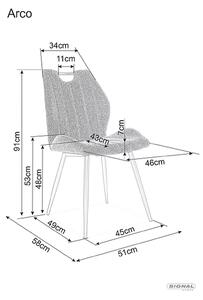 Signal Jedálenská stolička ARCO VELVET čierna konštrukcia / zelená BLUVEL78