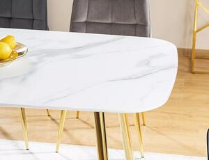 Signal Stôl CERES biely efekt mramoru/zlatá konštrukcia 140X80