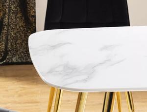 Signal Stôl CERES biely efekt mramoru/zlatá konštrukcia 140X80