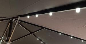 TEXIM HOOK- slnečník pr. 3m béžový LED bez závažia