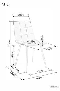 Signal Jedálenská stolička MILA VELVET čierna konštrukcia/béžová BLUVEL 28