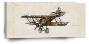 Sablio Obraz Historický dvojplošník Vintage - 110x50 cm