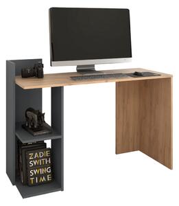 KONDELA PC stôl, dub craft zlatý/grafit, ZINO NEW