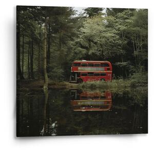 Sablio Obraz Červený poschodový autobus - 50x50 cm