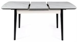 APOLLO stôl biely mat./čierna podnož 150(190)X90