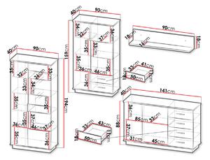 Nábytok do obývacej izby MILAGRA 3 - dub wotan / čierny