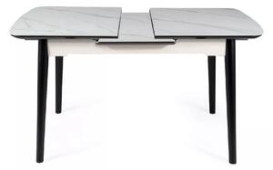 Signal Jedálenský stôl APOLLO, MATNÁ BIELA/čierny rám 120(160)X80