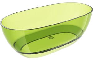 Mexen Pure lime voľne stojaca priesvitná vaňa 170 x 80 cm, chrómová zátka - 58071708012