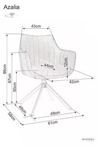 Signal Jedálenská stolička AZALIA VELVET čierna konštrukcia/granátová BLUVEL 86