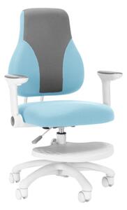 Detská rastúca stolička Neoseat KINDER WHITE — látka, šedá / svetlo modrá