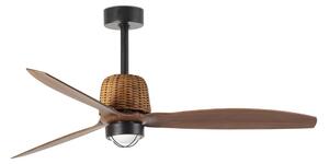 FARO 33435WT1N - LED stmievateľný ventilátor WEAVER M 16W/230V priemer 128 cm hnedá/čierna WT + diaľkové ovládanie