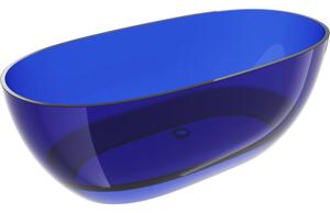 Mexen Pure sapphire voľne stojaca vaňa transparentná 170 x 80 cm, chrómová zátka - 58071708016
