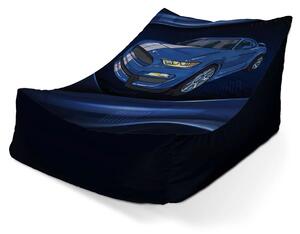 Sablio Sedací vak Lounge Mustang Modré pozadie s pruhmi - 80 x 95 x 50 cm