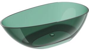 Mexen Glass teal voľne stojaca priehľadná vaňa 170 x 85 cm, chrómová zátka - 58061708511
