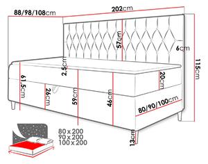 Boxspringová jednolôžková posteľ 100x200 PORFIRO 2 - biela ekokoža / hnedá 2 + topper ZDARMA