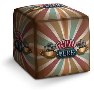 Sablio Taburet Cube Seriál Priatelia CENTRAL PERK Abstrakcia - 40x40x40 cm