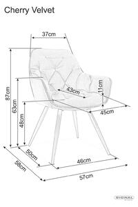 Signal CHERRY jedálenská stolička, ČIERNY RÁM/SIVÁ syntetická koža. BUFFALO 06