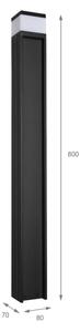 Vonkajšia lampa VESPER 1xG9/5W/230V IP44 80 cm čierna