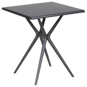 Záhradný stôl čierny plast sklolaminát 70 x 70 cm štvorcový tvar minimalistický štýl záhrada exteriér