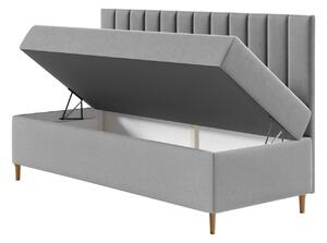 Kontinentálna jednolôžková posteľ 100x200 ROCIO 2 - biela ekokoža / béžová + topper ZDARMA