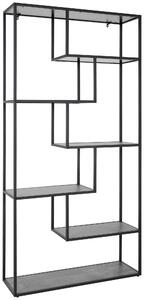 REGÁL, sivá, čierna, železo, 100/200/32 cm MID.YOU - Regály, Online Only
