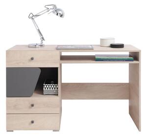 Písací stôl DELTA, 125x76x55, dub/antracit